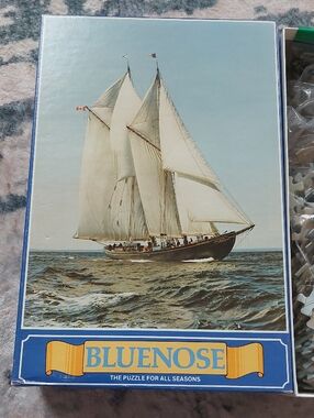 💚5/$25 1000pc Bluenose Schooner Sailing Ship Vintage Jigsaw Puzzle Complete